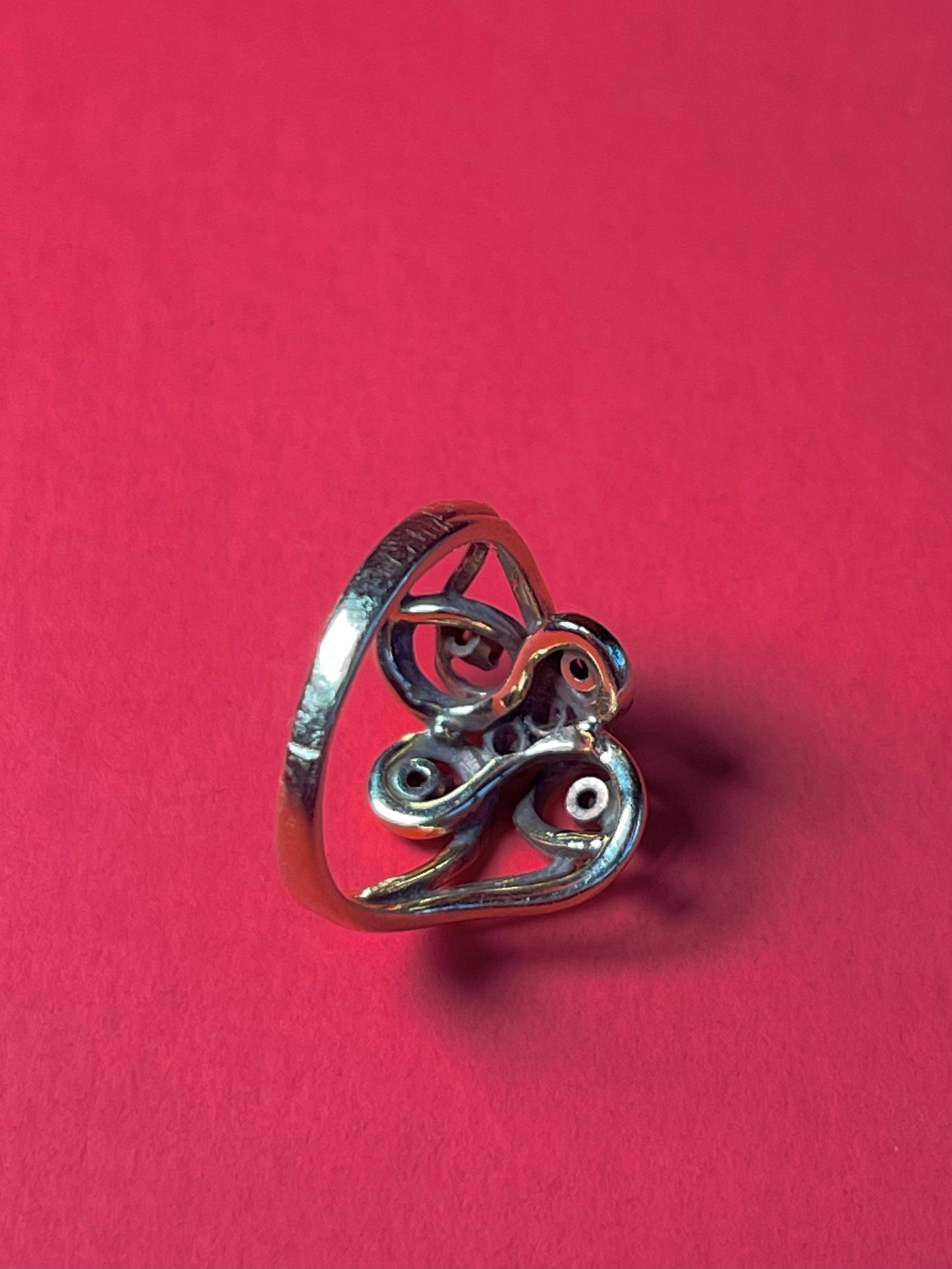 Vintage 14K Yellow Gold Garnet & Diamond Cocktail Ring