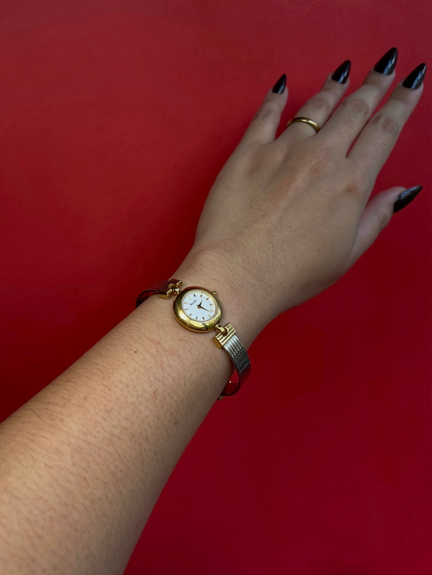 Rare Vintage Bulova Two-Toned Women's Bangle Watch