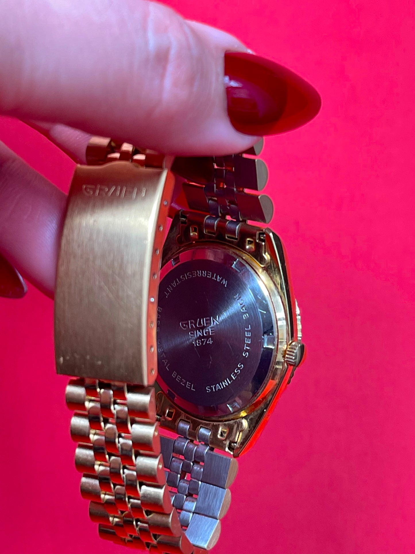 Vintage Gruen Quartz Presidential Diamond Men's Watch