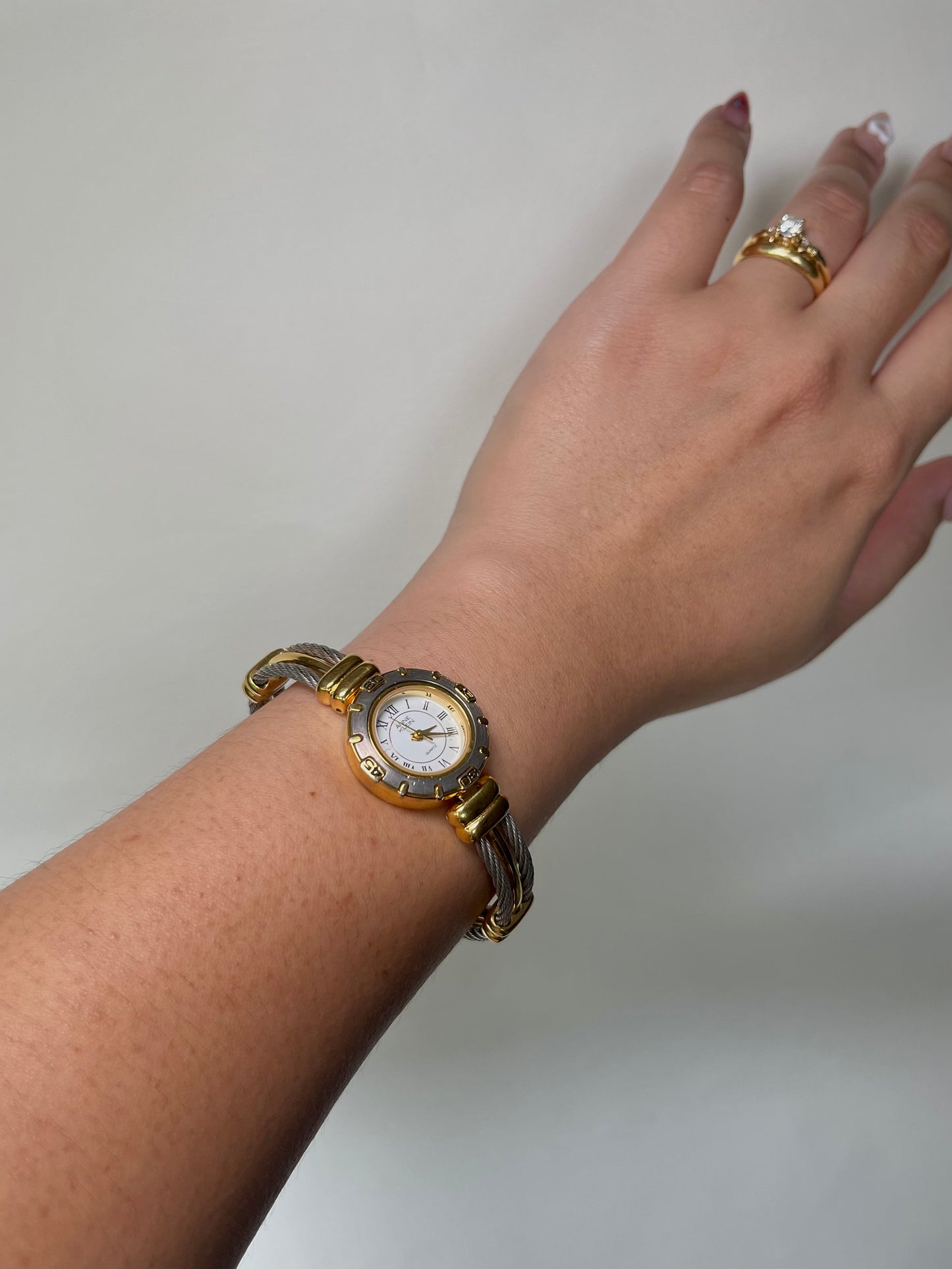 Vintage Anne Klein Watch Womens Multi-Toned Stainless Steel Classic Swiss Movement