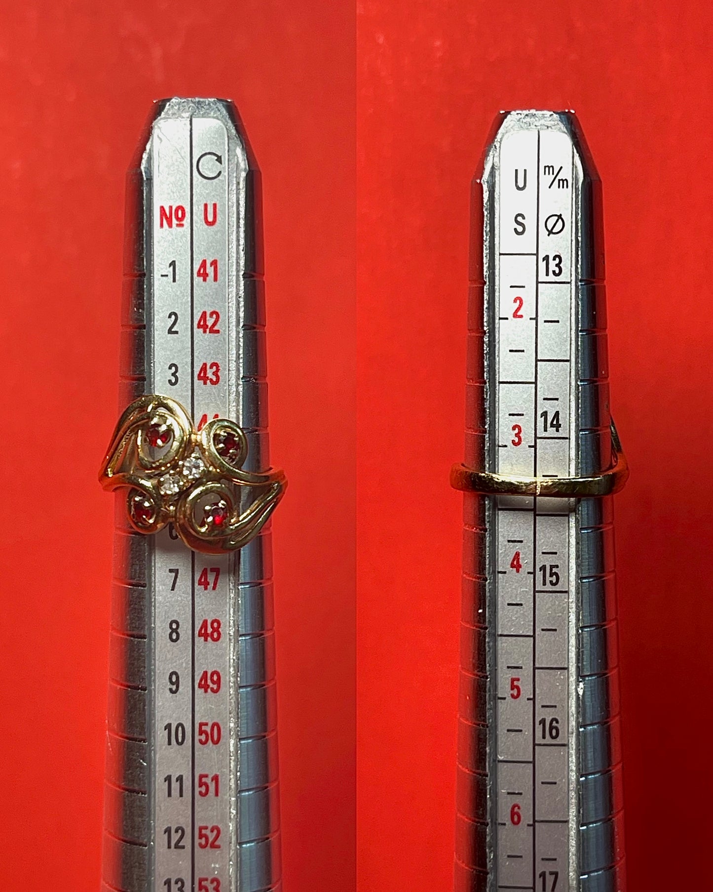 Vintage 14K Yellow Gold Garnet & Diamond Cocktail Ring