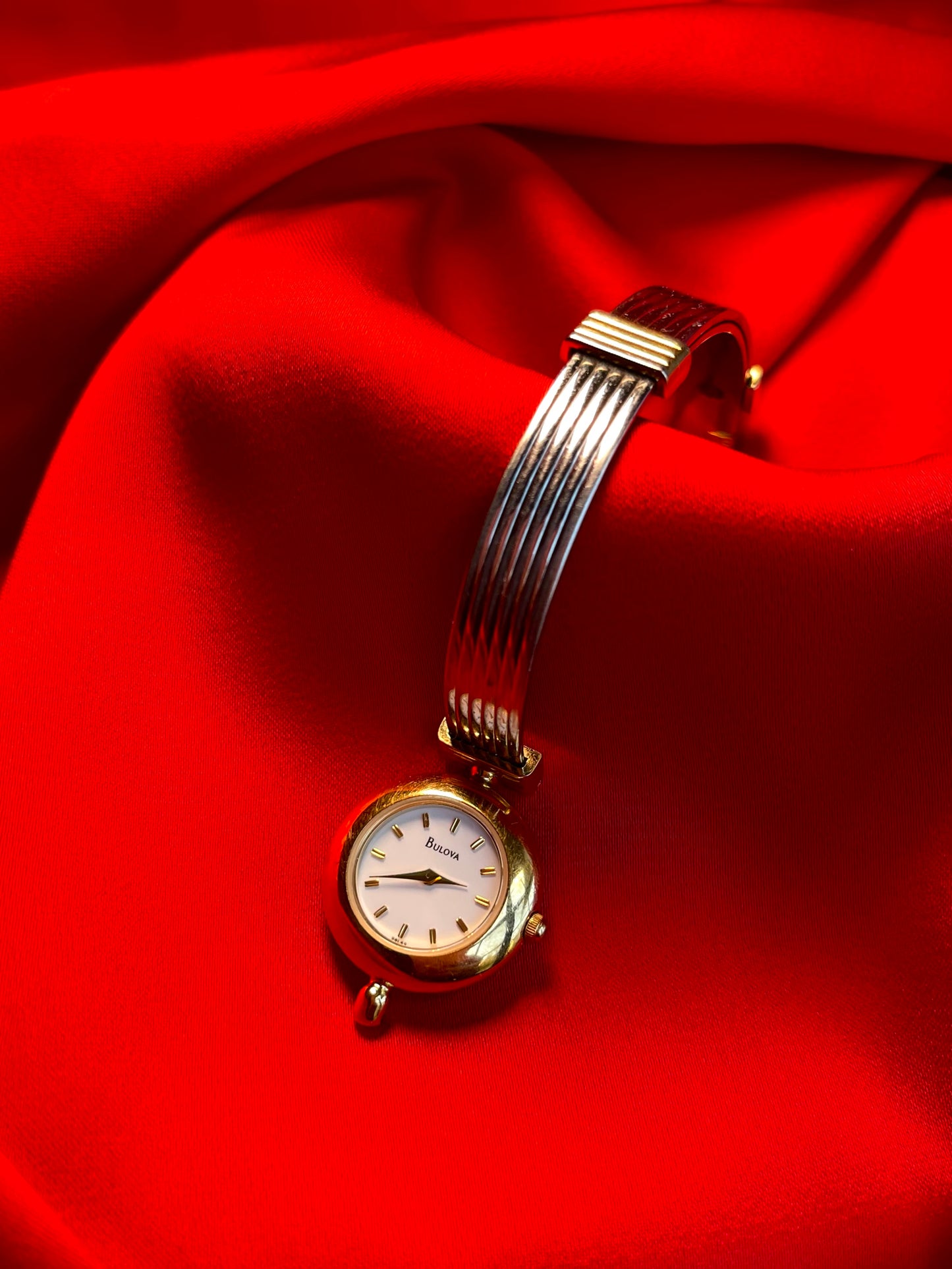 Rare Vintage Bulova Two-Toned Women's Bangle Watch