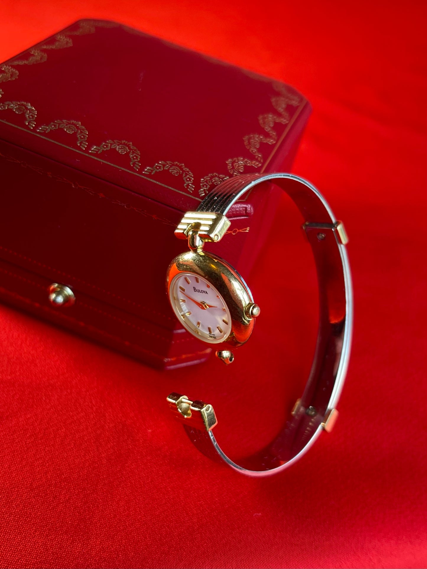Rare Vintage Bulova Two-Toned Women's Bangle Watch