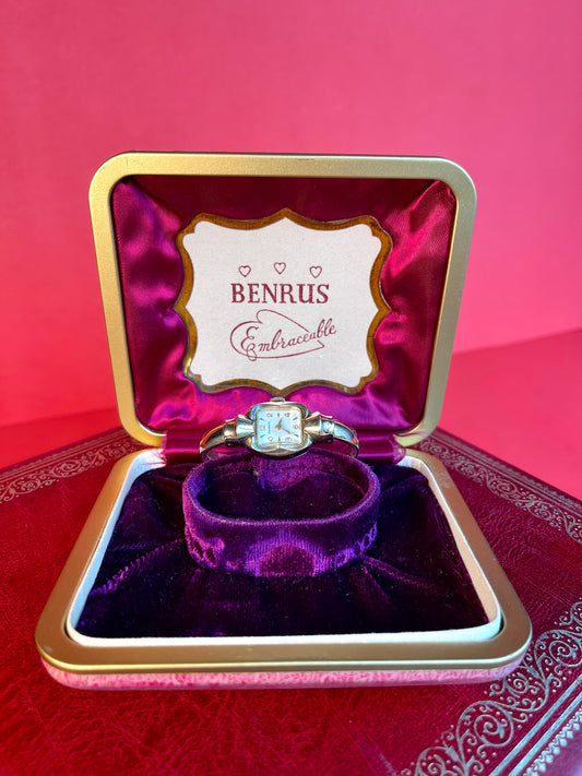 Vintage Benrus, Swiss-Made Watch, 1/10 10K Gold Filled with Bangle Bracelet
