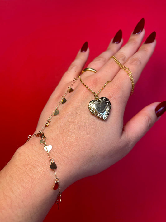 Vintage Gold Plated Heart Locket Necklace