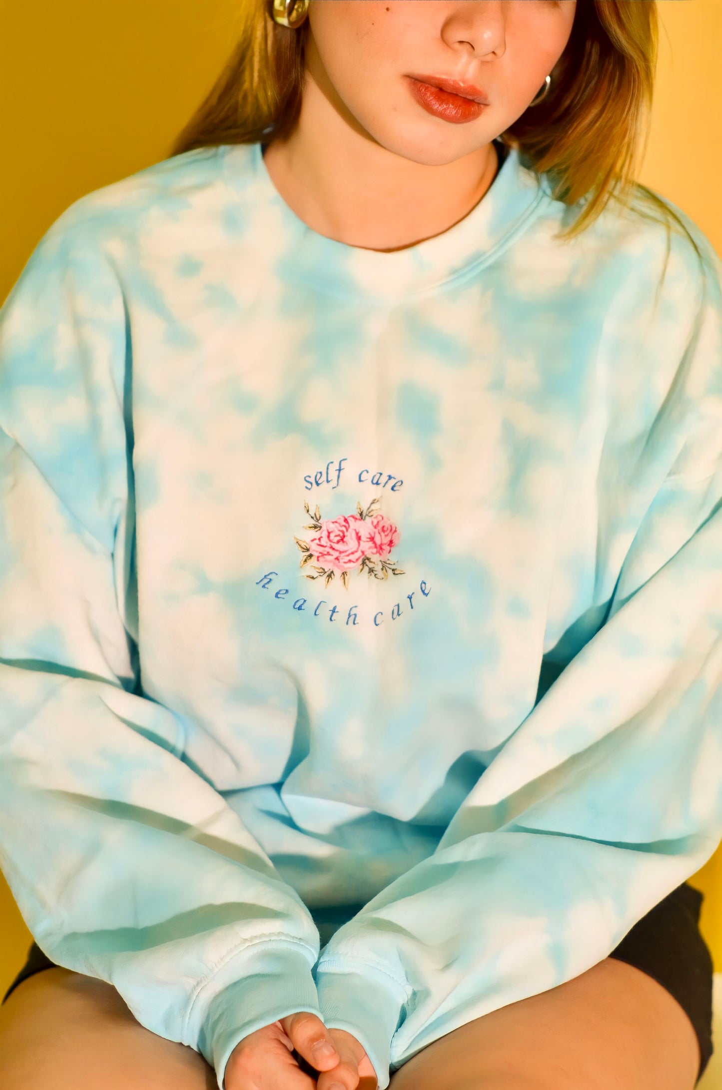 Self Care Health Care Tie-Dye Crewneck Sweatshirt